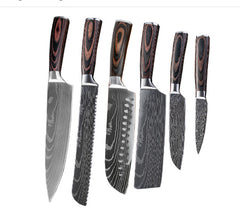 Damascus Pattern Steel Knife Set