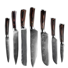 Damascus Pattern Steel Knife Set