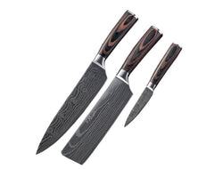 Damascus Pattern Steel Knife Set