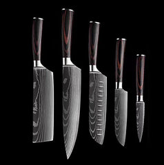 Damascus Pattern Steel Knife Set